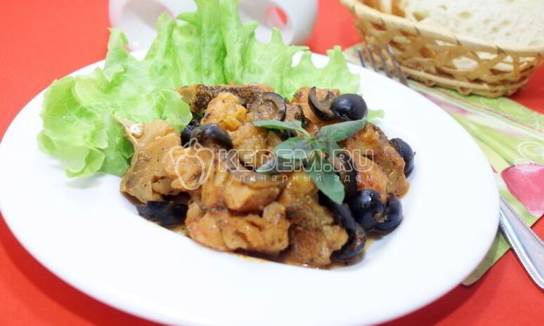 Рецепт трески с помидорами и маслинами