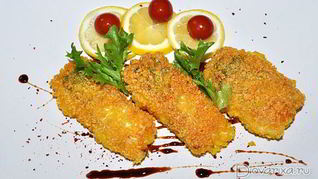 Жареная рыба в кукурузных хлопьях