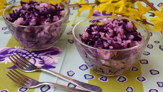Салат-гарнир из краснокочанной капусты и риса