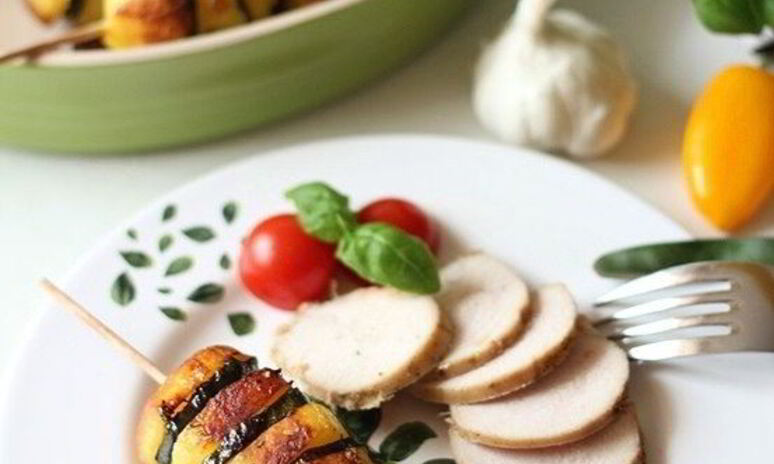 Рецепт шашлычков из картофеля и цуккини