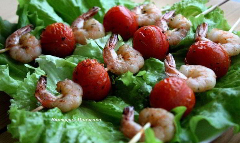 Рецепт шашлычков из креветок с итальянскими травами