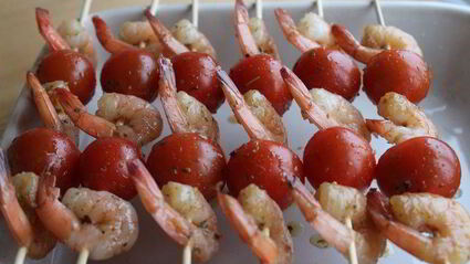 шашлычки из креветок с итальянскими травами