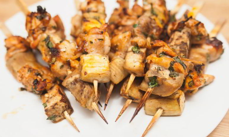 Рецепт шашлычков из курицы с баклажанами