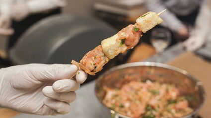 шашлычки из курицы с баклажанами