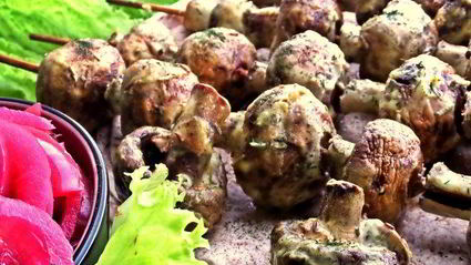 шашлык грибы в сметане