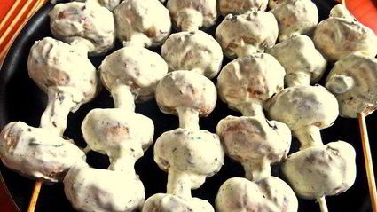 шашлык грибы в сметане