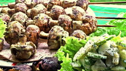 шашлык грибы в сметане