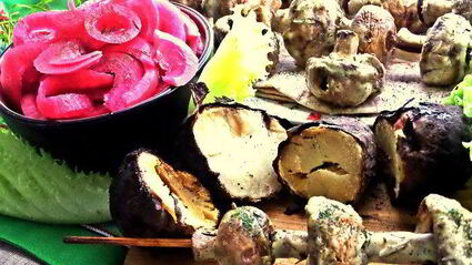 шашлык грибы в сметане