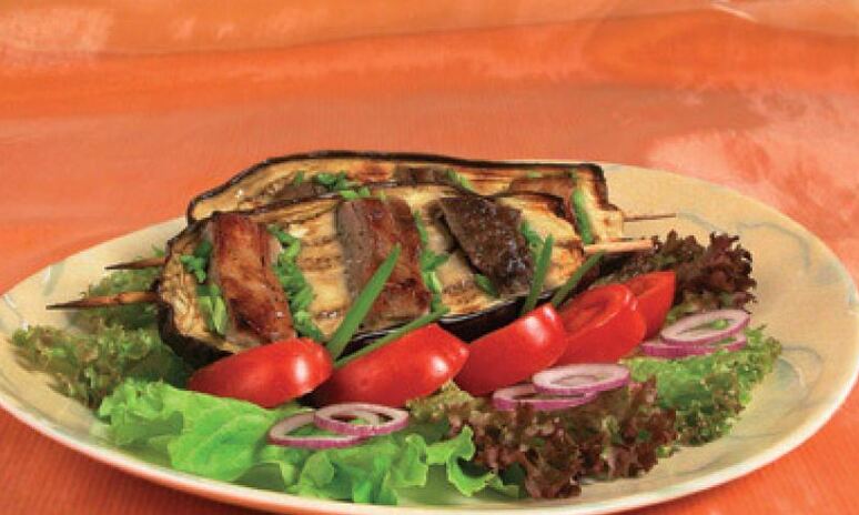 Рецепт шашлыка из баранины в баклажанах