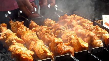 шашлык из индейки с салом