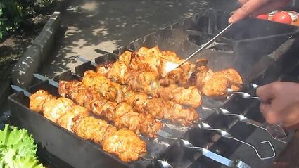 шашлык из индейки с салом