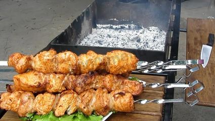 шашлык из индейки с салом