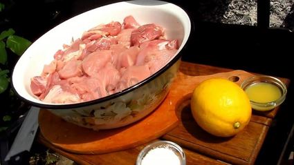 шашлык из индейки с салом