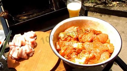 шашлык из индейки с салом