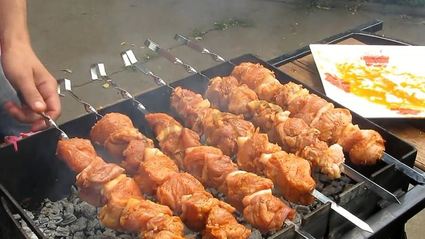 шашлык из индейки с салом