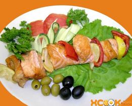 Шашлык из рыбы осетра