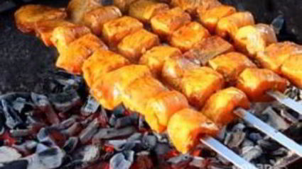 шашлык из семги на мангале