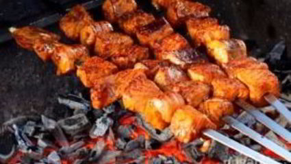 шашлык из семги на мангале