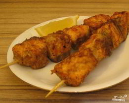 Шашлык из семги на сковороде