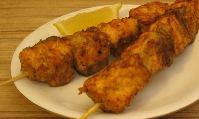 Рецепт шашлыка из семги на сковороде