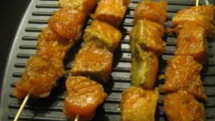 шашлык из семги на сковороде