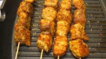 шашлык из семги на сковороде