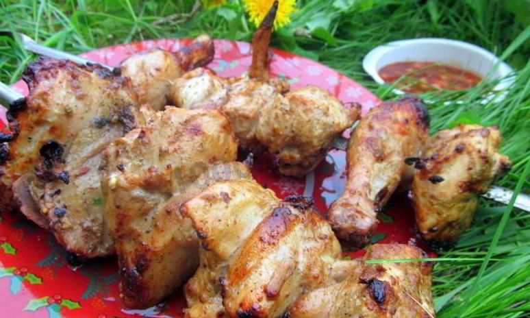 Рецепт шашлыка с горчицей из курицы