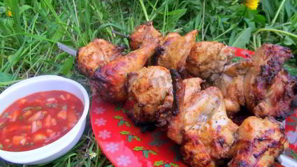 шашлык с горчицей из курицы