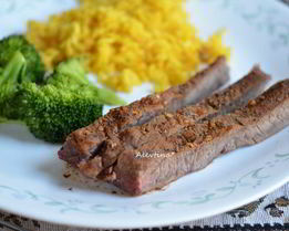 Стейк флэт-айрон на сковороде