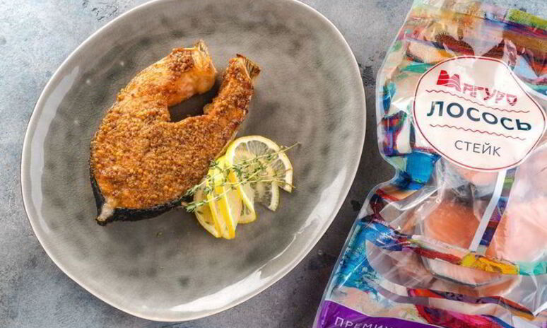 Рецепт стейка лосося в медово-имбирном маринаде