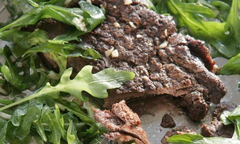 Рецепт стейка с руколой