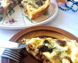 Киш с тефтелями, тыквой и сыром Дор блю