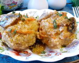 Тефтели с грибной подливой