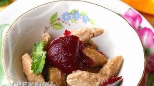 Ленивые вареники лайт с ягодным киселем