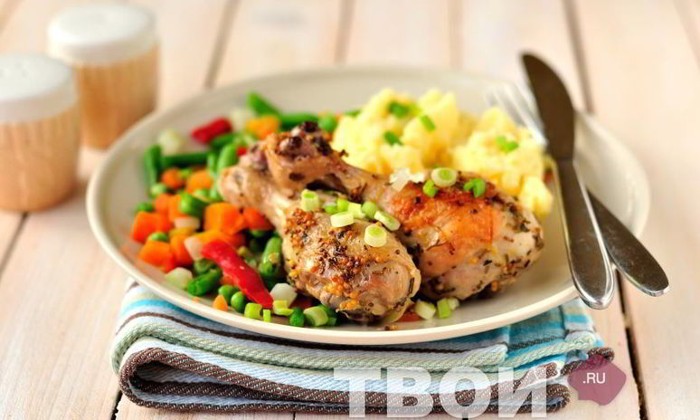 Рецепт жаркого из курицы с горчицей, лимоном и розмарином