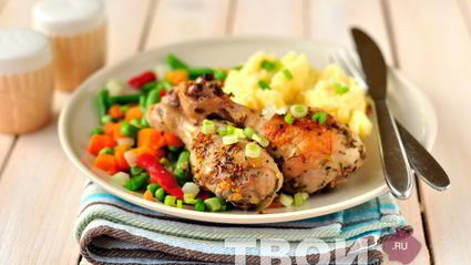 жаркое из курицы с горчицей, лимоном и розмарином