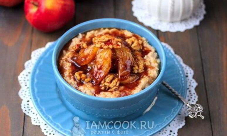 Рецепт геркулесовой каши яблочный пирог