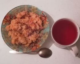 Гороховая каша с колбасой