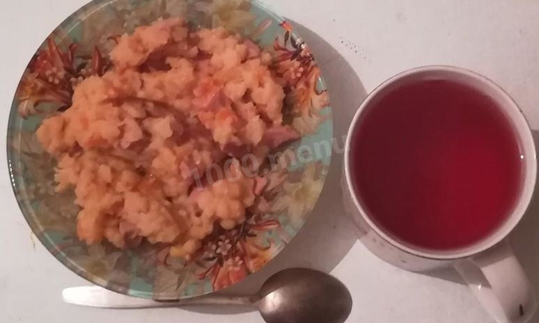 Рецепт гороховой каши с колбасой