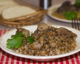 Гречка по купечески со свининой