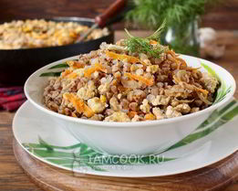 Гречка с куриным фаршем