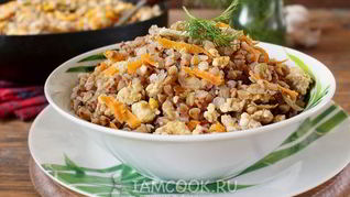 Гречка с куриным фаршем