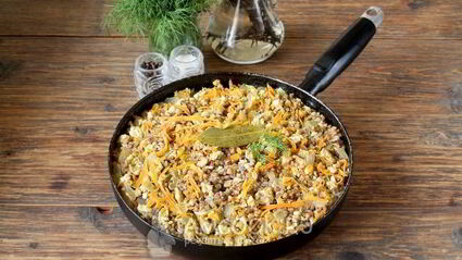 гречка с куриным фаршем