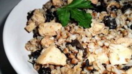 гречка с курицей и грибами