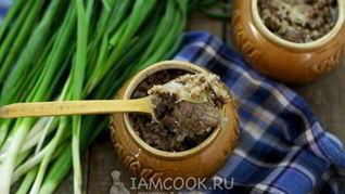 Гречка с мясом в горшочке