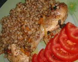 Гречневая каша с куриной ножкой