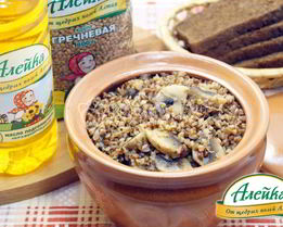 Постная гречка с грибами в горшочке