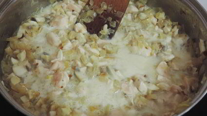 сливочная гречка с грибами и курицей