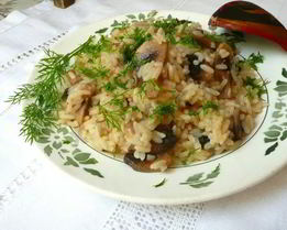 Каша с грибами в мультиварке на воде