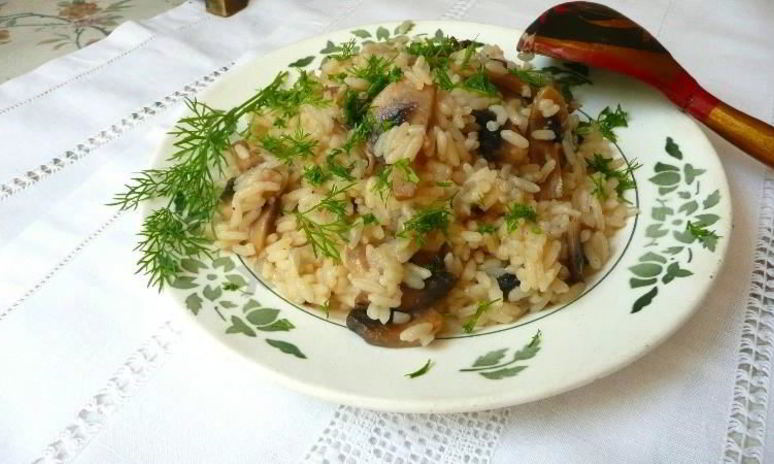 Рецепт каши с грибами в мультиварке на воде